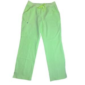 Figs Kade Cargo Scrub Pants HIGHLIGHTER LIME Large